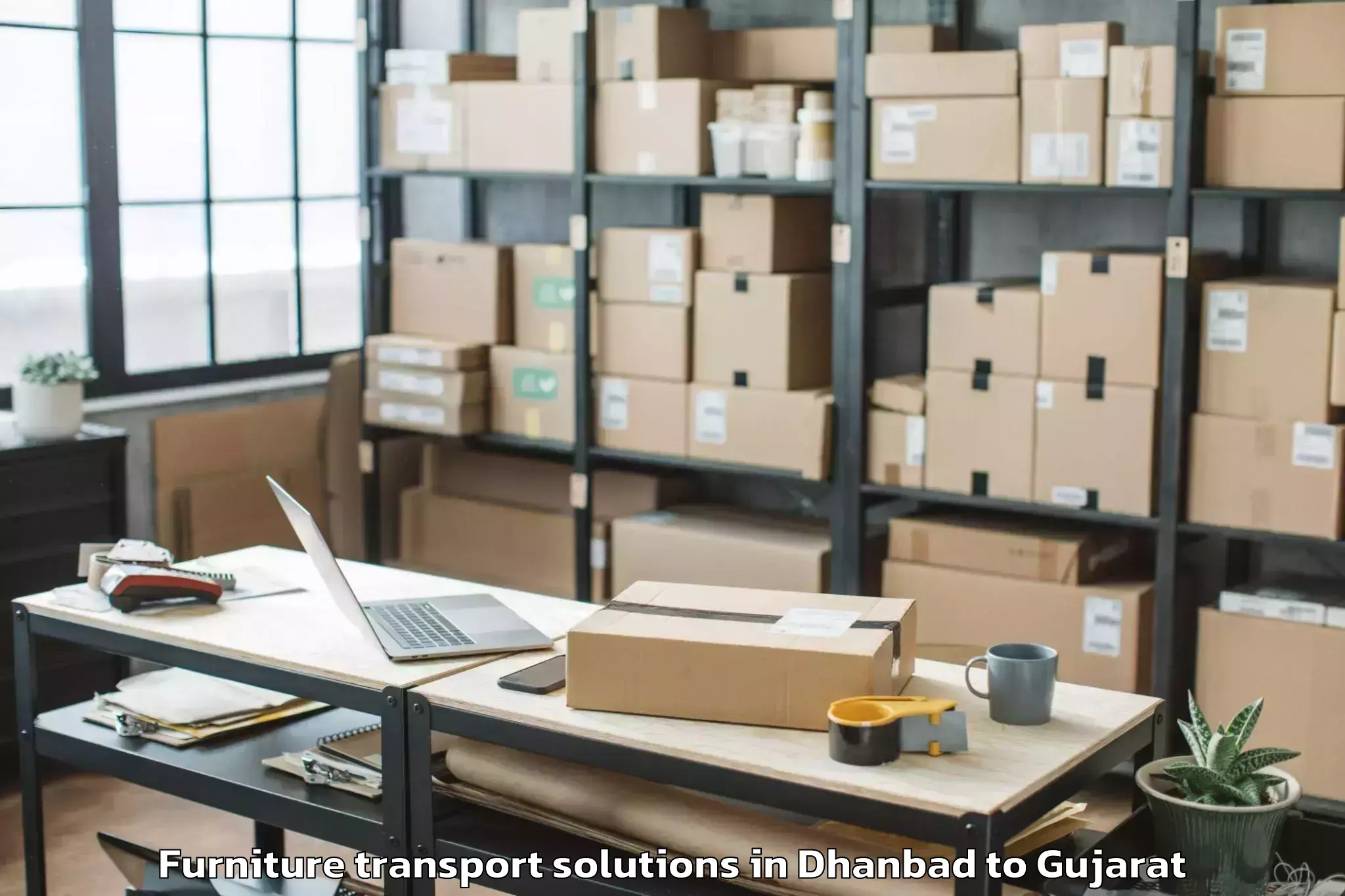 Trusted Dhanbad to Gandevi Furniture Transport Solutions